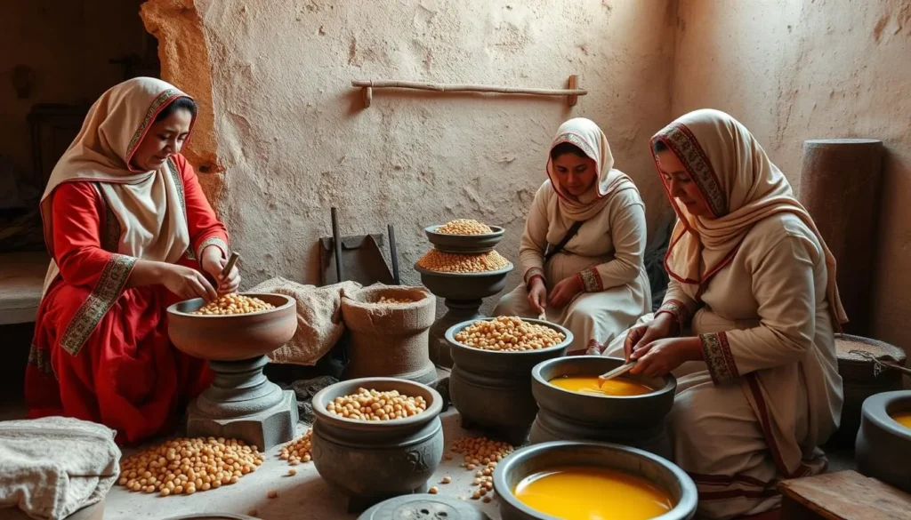 Women working at an argan oil cooperative near Oulad Teima