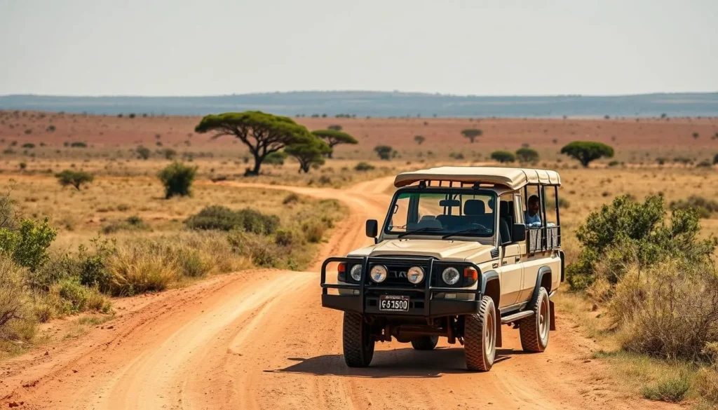 4WD vehicle on a safari trail in Nechisar National Park