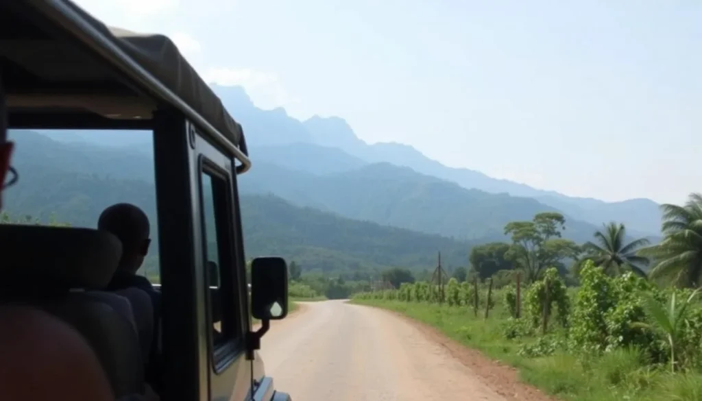 4x4 vehicle navigating roads near Rwenzori Mountains National Park