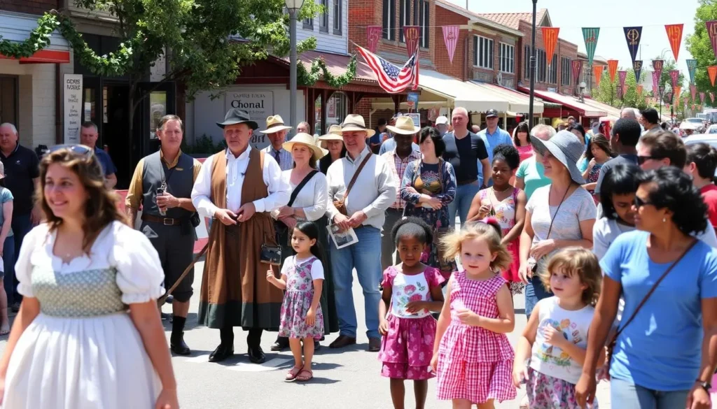 A Canal Days festival in Morris with historical reenactors and families enjoying the celebrations A Canal Days festival in Morris with historical reenactors and families enjoying the celebrations