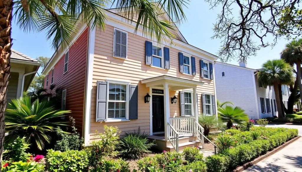 A charming historic guest house with colorful facade and traditional New Orleans architecture in Bayou St. John A charming historic guest house with colorful facade and traditional New Orleans architecture in Bayou St. John