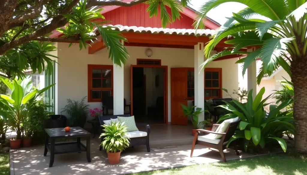 A comfortable guesthouse in Anna Regina with tropical garden and outdoor seating area