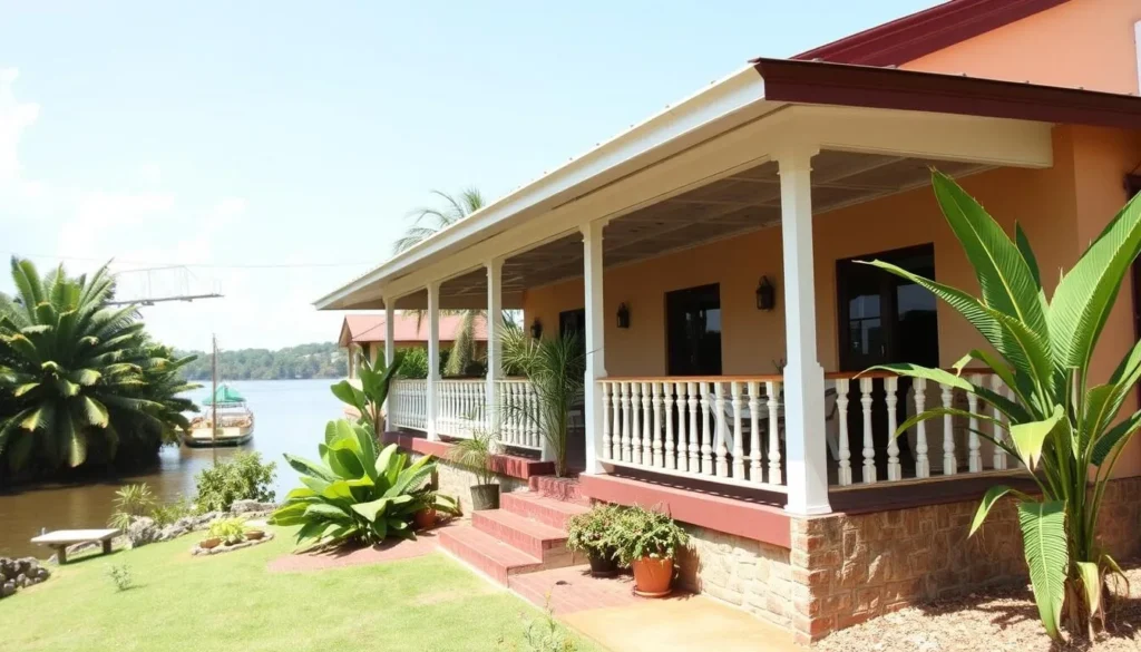 A comfortable guesthouse in Linden with a veranda overlooking the Demerara River