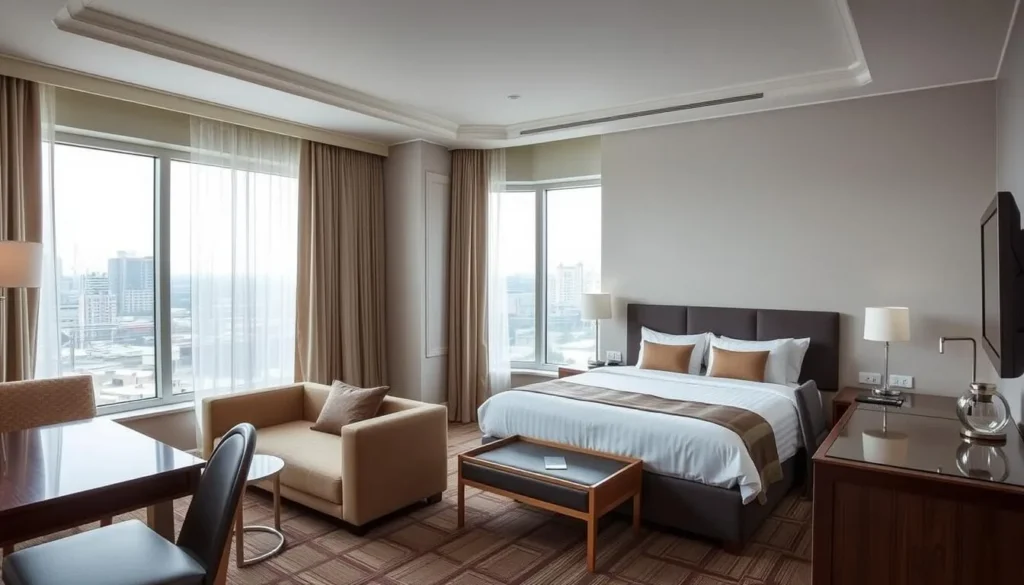 A comfortable hotel room in Magnitogorsk with modern amenities