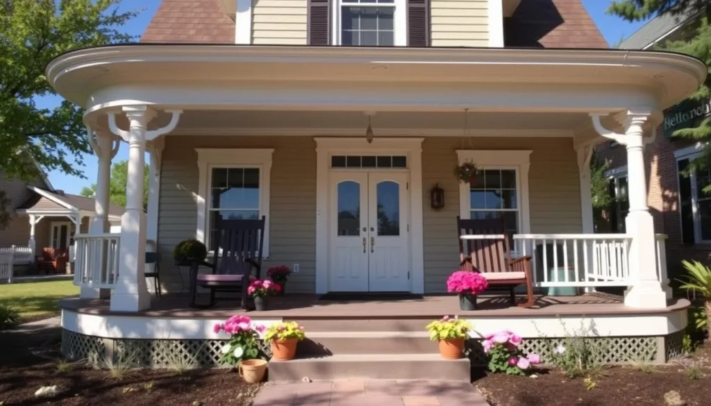 A cozy bed and breakfast in Galesburg with Victorian architecture and welcoming entrance A cozy bed and breakfast in Galesburg with Victorian architecture and welcoming entrance