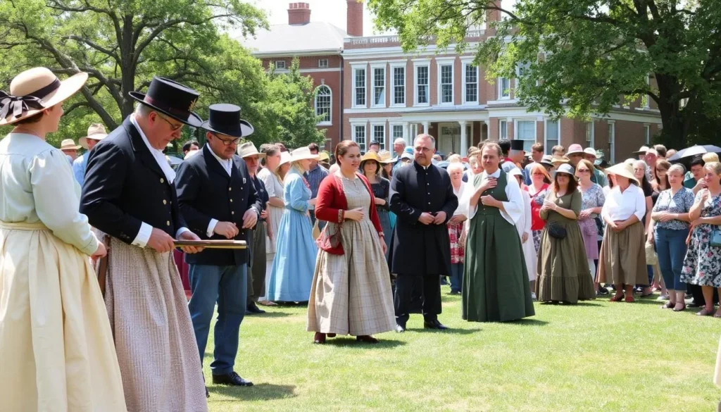 A historical reenactment festival celebrating Lincoln's era with costumed performers
