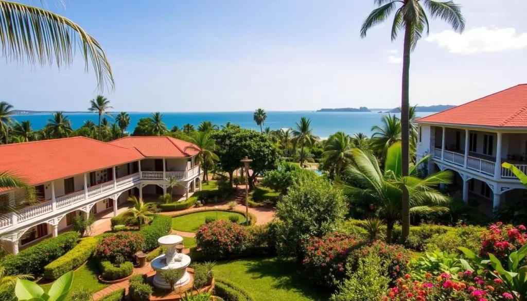 A lakeside hotel in Entebbe with beautiful gardens and Lake Victoria views