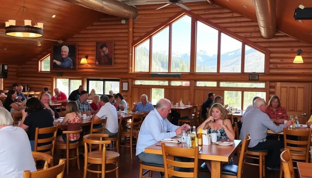 A rustic restaurant in Bridgeport near Buckeye Hot Springs California with mountain views A rustic restaurant in Bridgeport near Buckeye Hot Springs California with mountain views