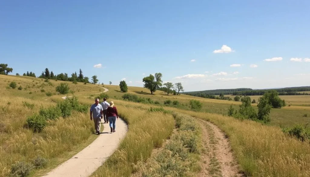 A scenic trail at Jim Edgar Panther Creek State Park with hikers enjoying the outdoors A scenic trail at Jim Edgar Panther Creek State Park with hikers enjoying the outdoors