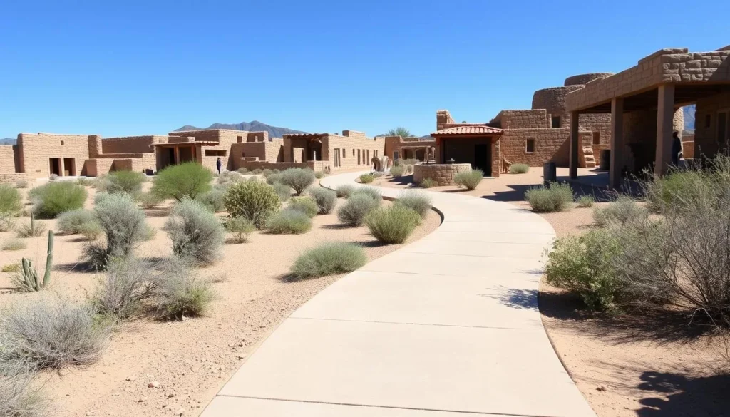 Accessible walkways and paths around Casa Grande Ruins National Monument