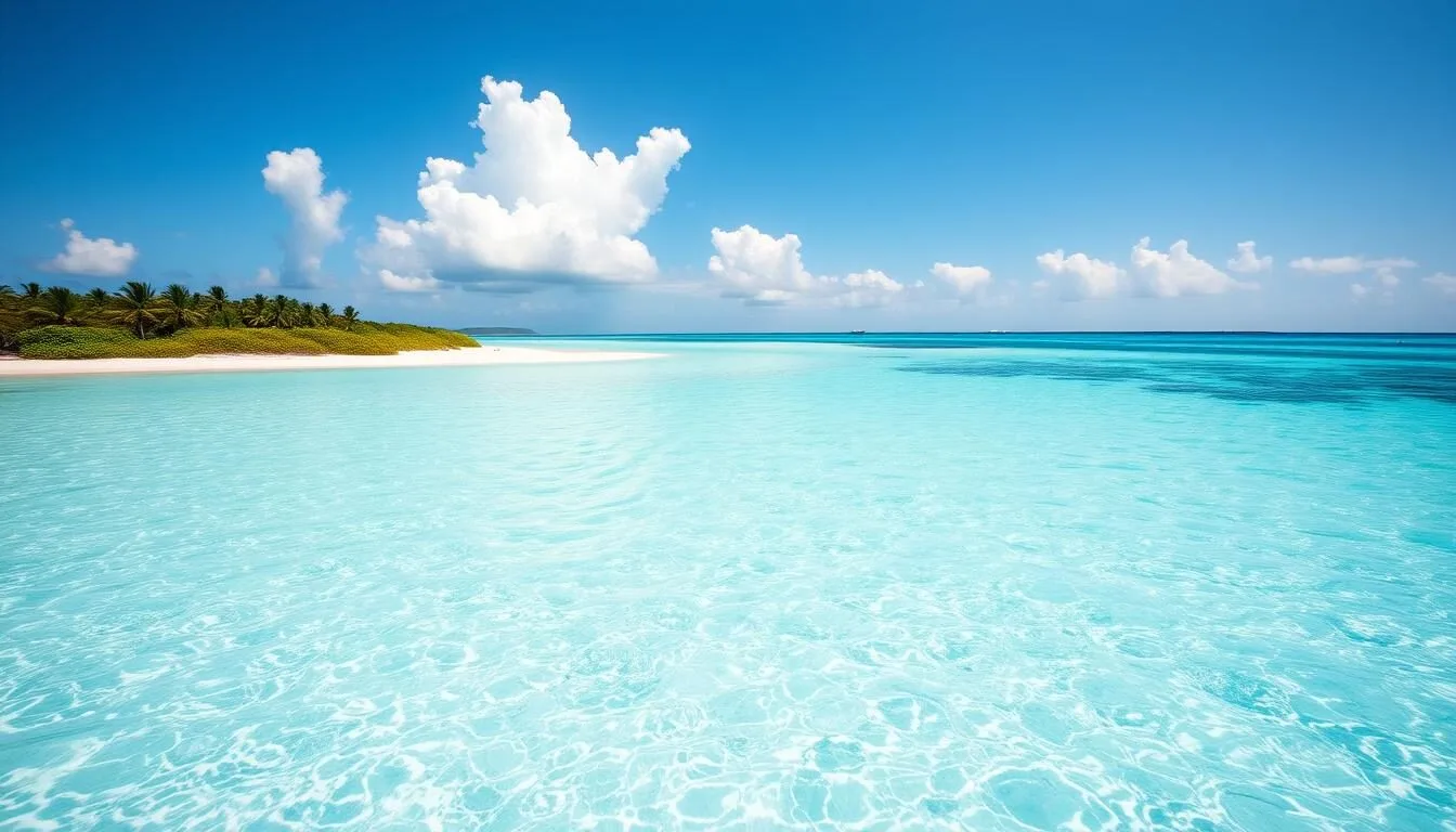 Aerial view of Big Ambergris Cay's pristine beaches and turquoise waters in Turks & Caicos