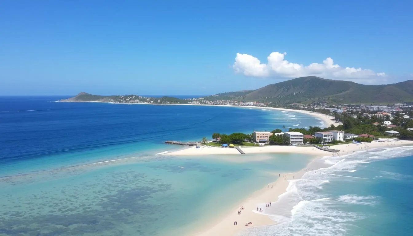 Aerial view of Sainte-Luce coastline with turquoise waters and beaches - Sainte-Luce Martinique things to do