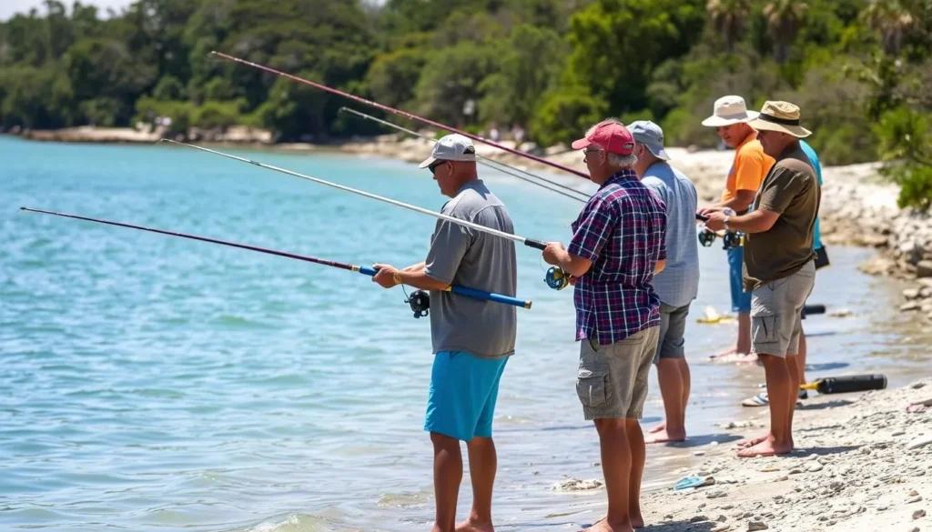 Anglers fishing from the shore at Lovers Key State Park
