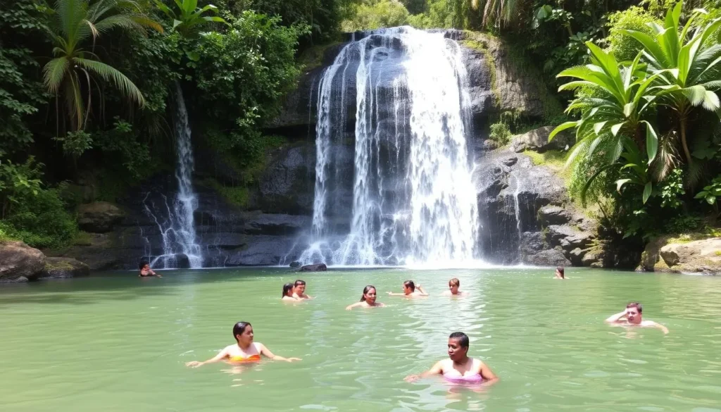 Annandale Falls near St. George's, Grenada with lush tropical vegetation Annandale Falls near St. George's, Grenada with lush tropical vegetation