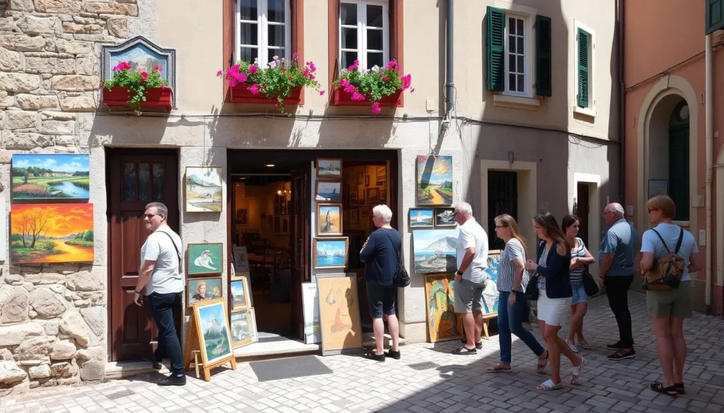 Art gallery on Grisia Street in Rovinj Croatia Art gallery on Grisia Street in Rovinj Croatia