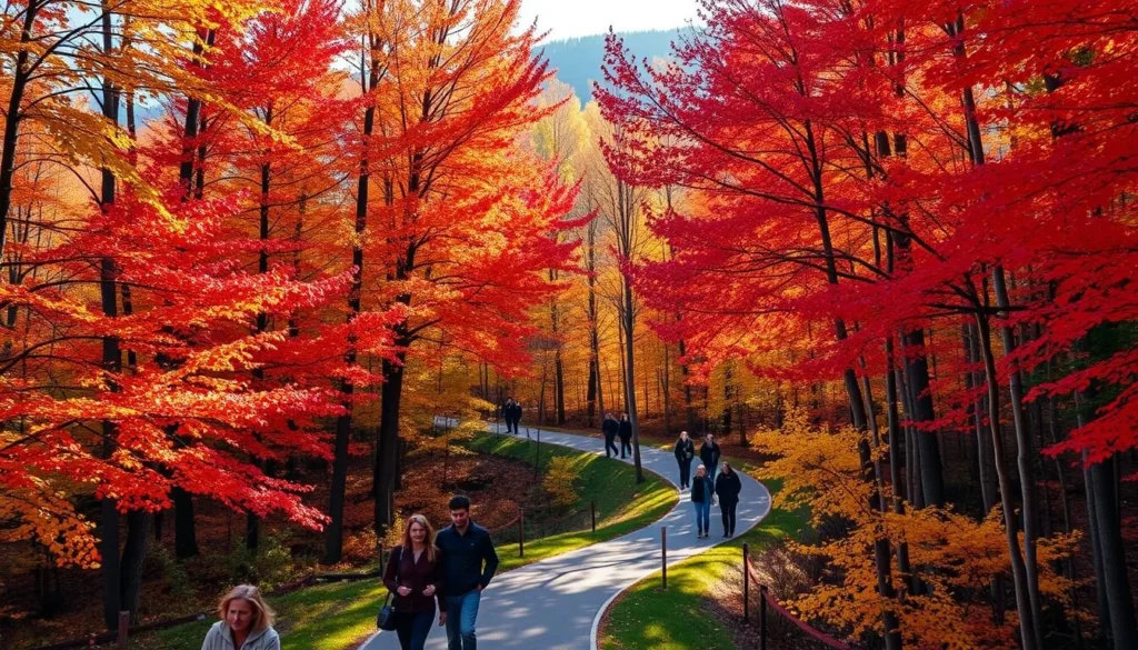 Autumn colors in the Black Forest with vibrant red and orange foliage Autumn colors in the Black Forest with vibrant red and orange foliage