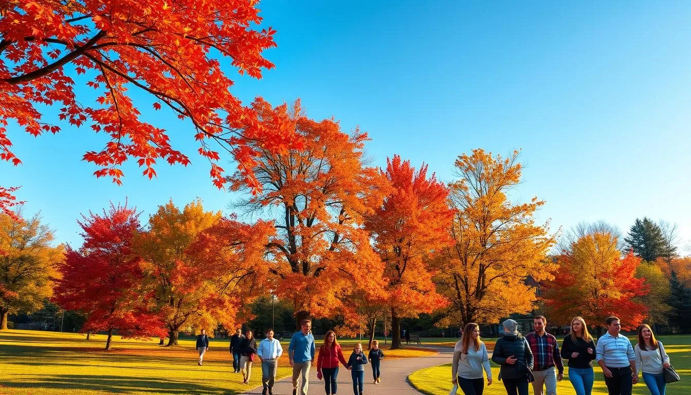 Autumn-scene-in-Lower-Paxton-Pennsylvania-with-colorful-fall-foliage-in-a-park-setting Autumn scene in Lower Paxton Pennsylvania with colorful fall foliage in a park setting