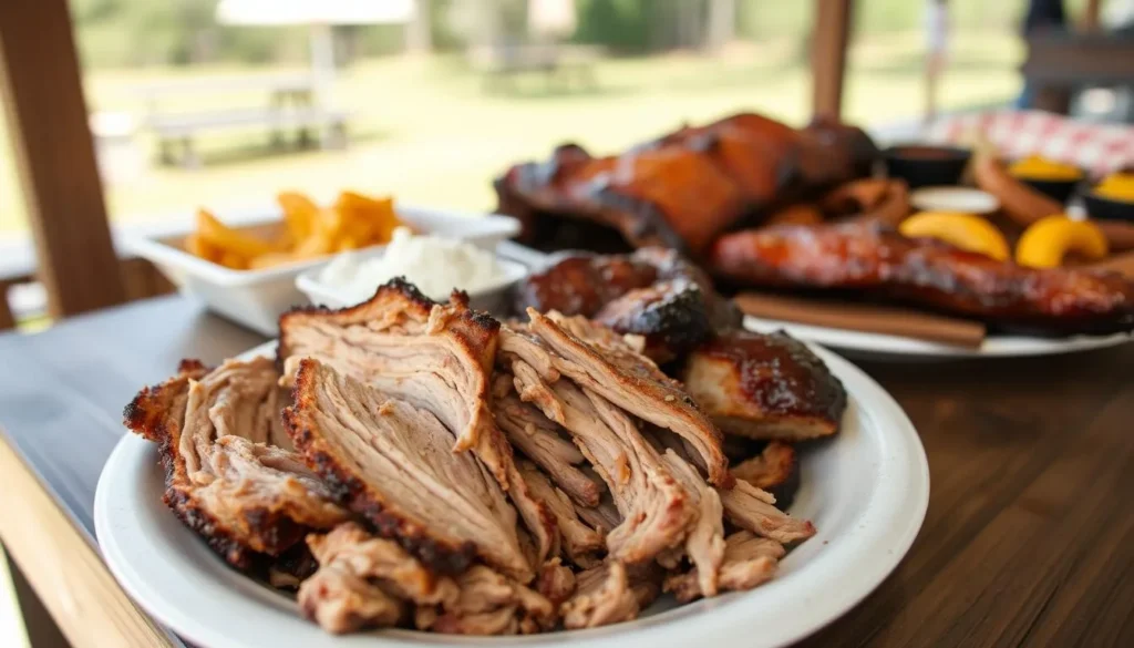 BBQ food being served at the Manatee Springs concession stand
