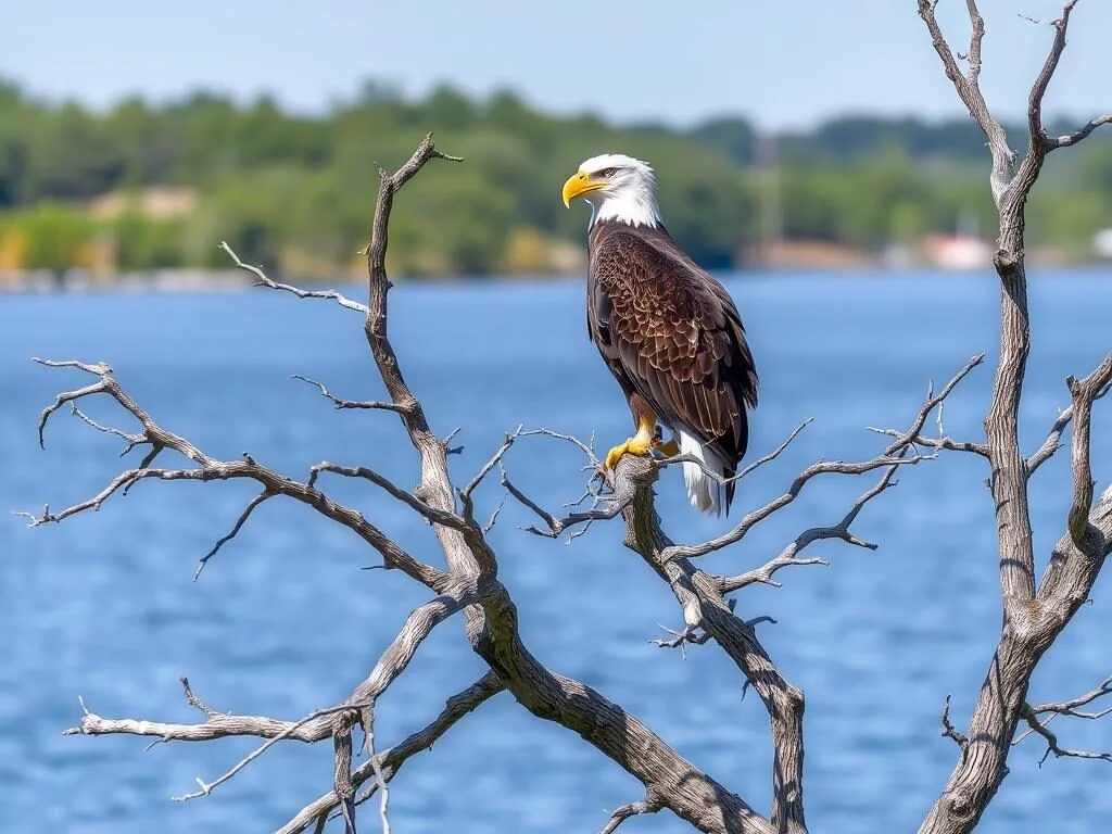 Bald eagle perched on a tree in Waccasassa Bay Preserve State Park Bald eagle perched on a tree in Waccasassa Bay Preserve State Park