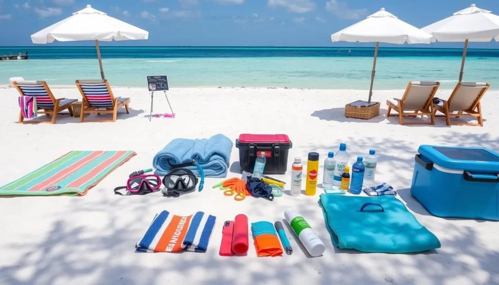 Beach essentials and gear for a day at Smathers Beach Key West Florida Beach essentials and gear for a day at Smathers Beach Key West Florida