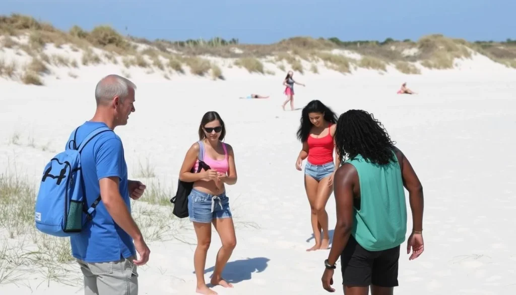 Beach warning flags at Little Talbot Island State Park