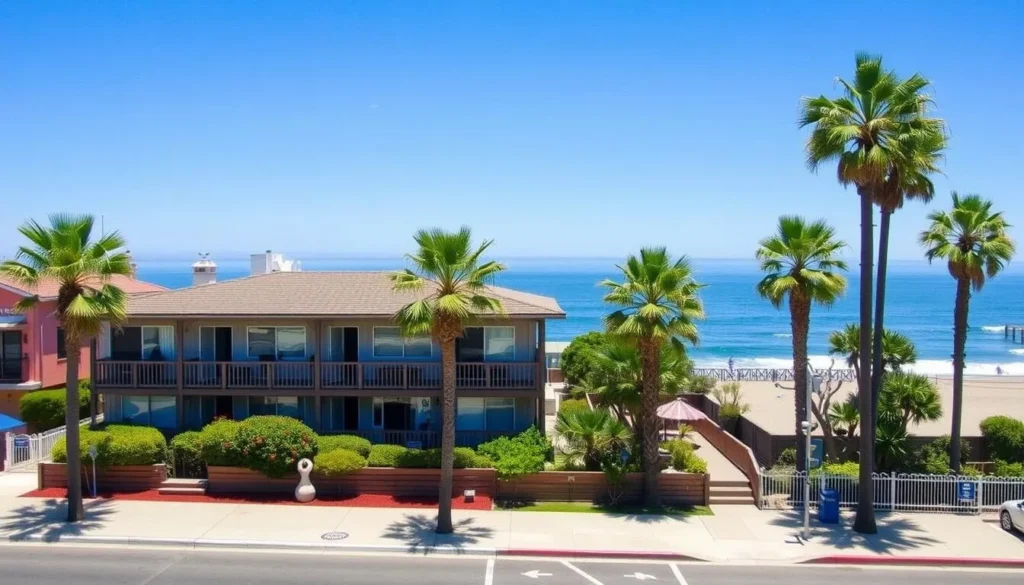 Beachfront accommodation in Ocean Beach with ocean views and palm trees