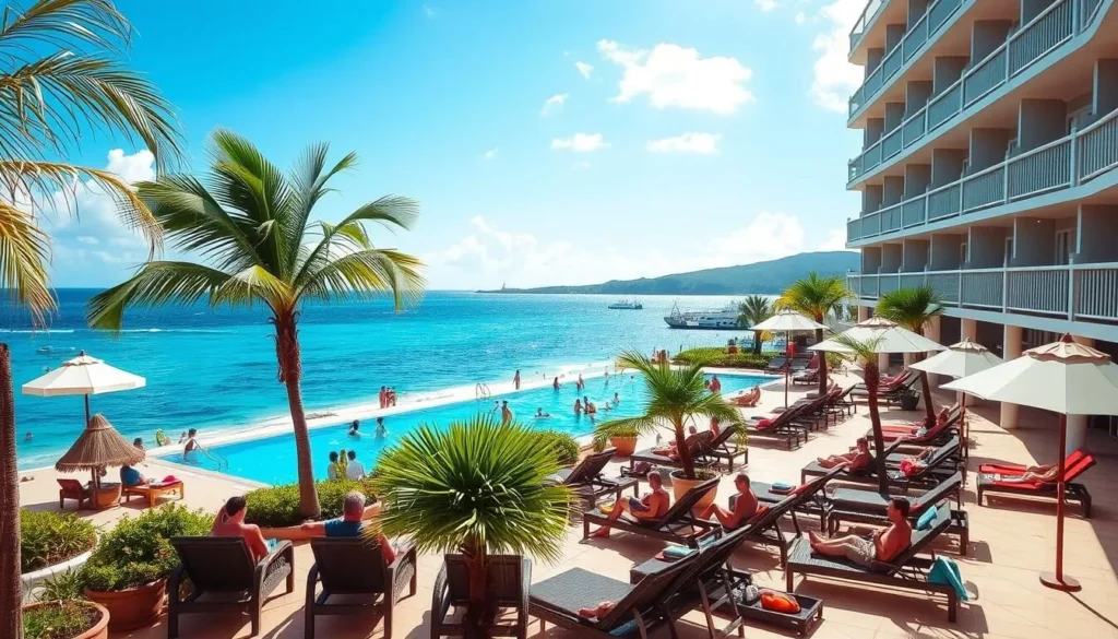 Beachfront hotel with pool overlooking Great Bay in Philipsburg Beachfront hotel with pool overlooking Great Bay in Philipsburg