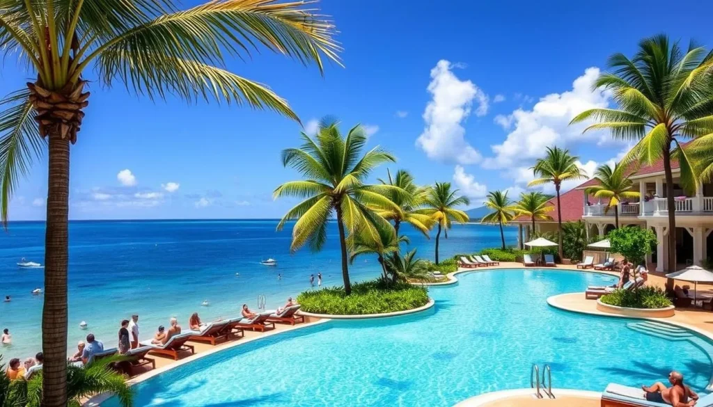 Beachfront resort in Gros Islet with swimming pool and ocean views