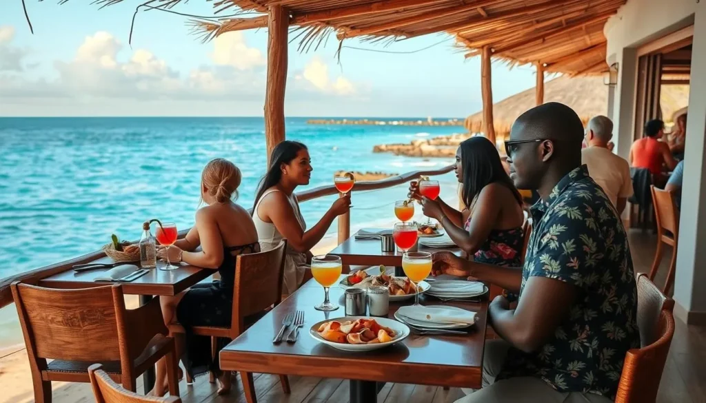 Beachfront restaurant in Lowlands serving fresh seafood with ocean view Beachfront restaurant in Lowlands serving fresh seafood with ocean view