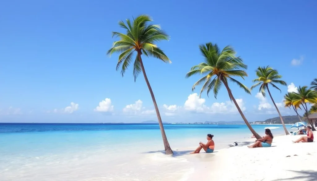 Beautiful sunny day at Little Bay St. Martin with perfect weather conditions
