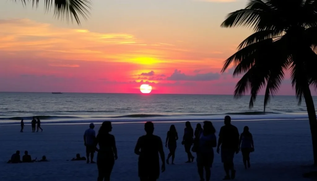 Beautiful sunset view from the beach at Fort Zachary Taylor Historic State Park Florida Beautiful sunset view from the beach at Fort Zachary Taylor Historic State Park Florida