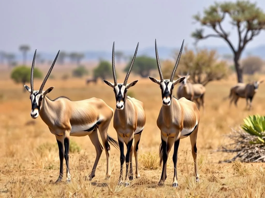 Beisa oryx herd in Yangudi Rassa National Park Ethiopia