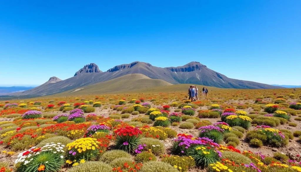 Ben Lomond National Park Tasmania in summer with alpine wildflowers blooming across the plateau Ben Lomond National Park Tasmania in summer with alpine wildflowers blooming across the plateau