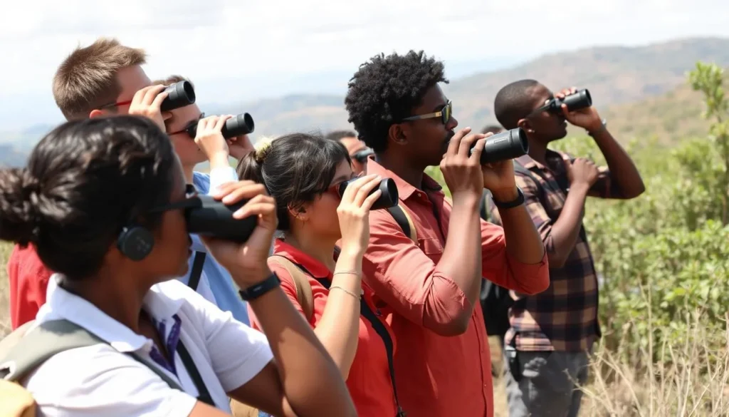 Bird watching in Bale Mountains National Park with endemic species visible