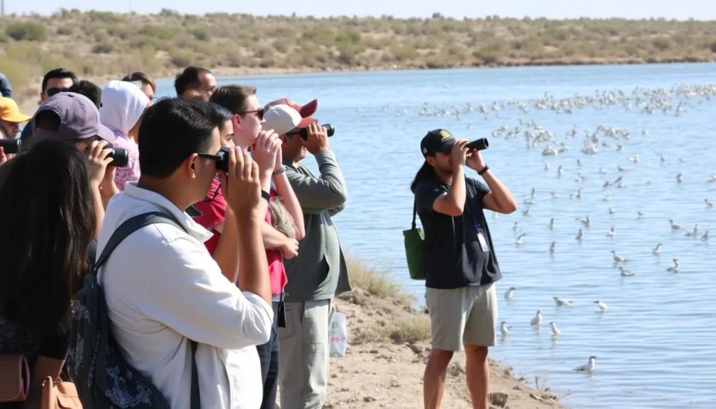 Birdwatching at Brantley Lake State Park with various bird species visible