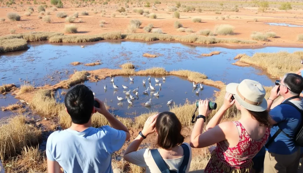 Birdwatching at Coward Springs wetlands on the Oodnadatta Track