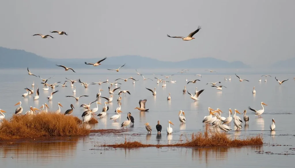 Birdwatching in Nechisar National Park with diverse bird species