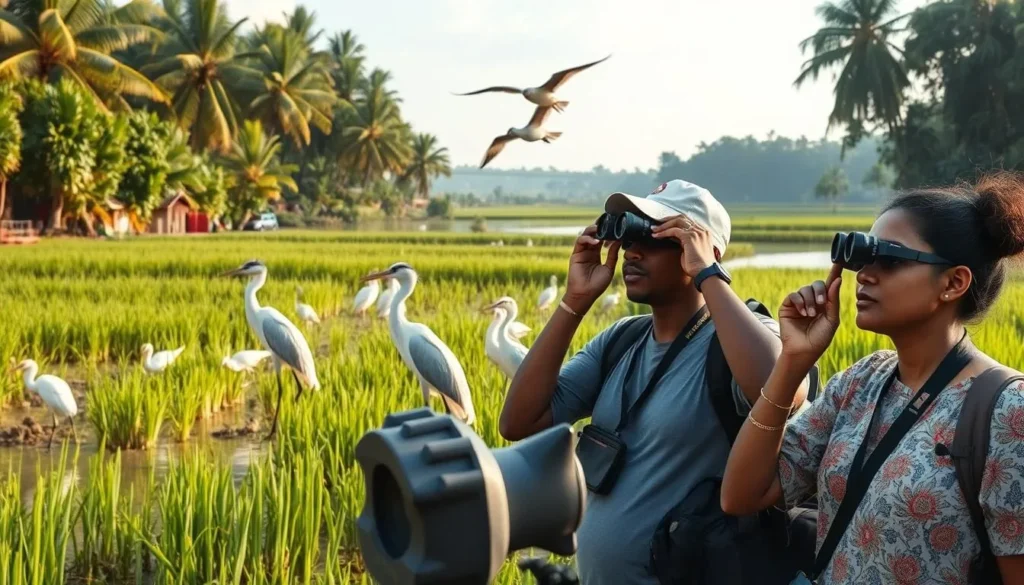 Birdwatching on Leguan Island with diverse tropical bird species