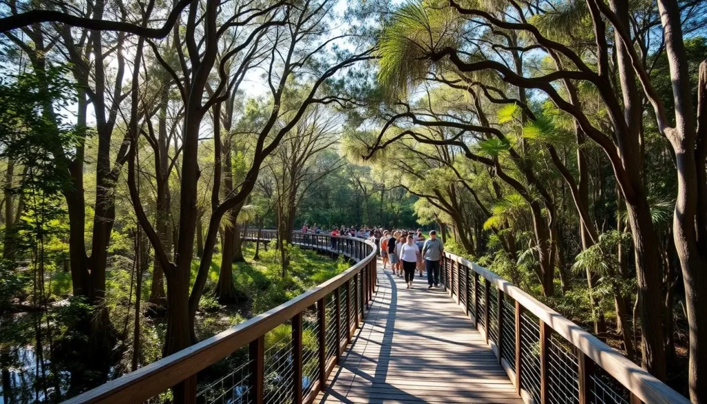 Boardwalk trail through cypress forest at Manatee Springs State Park