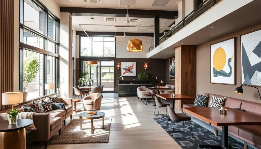 Boutique hotel in Richmond Victoria showing stylish interior with modern Australian design elements Boutique hotel in Richmond Victoria showing stylish interior with modern Australian design elements