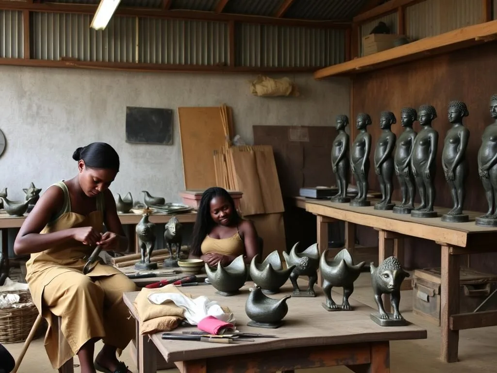 Bronze casting at Rwenzori Art Foundation, Kasese Uganda Bronze casting at Rwenzori Art Foundation, Kasese Uganda