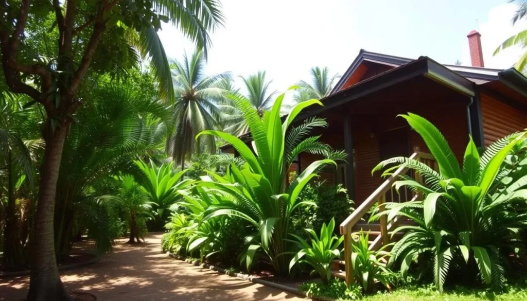 Broomes Guest House in Mabaruma surrounded by lush vegetation