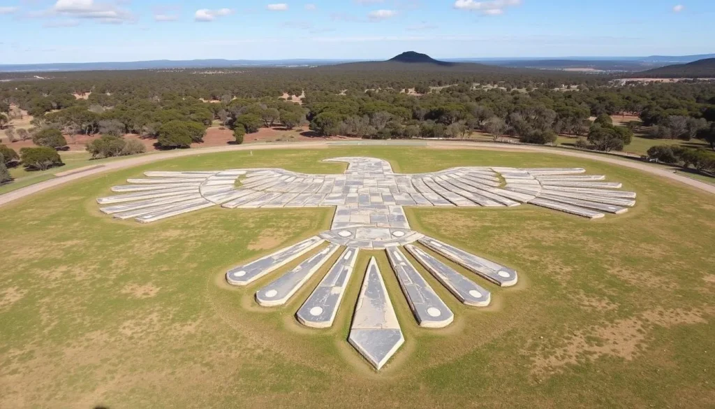 Bunjil geoglyph in You Yangs Regional Park Victoria viewed from above Bunjil geoglyph in You Yangs Regional Park Victoria viewed from above