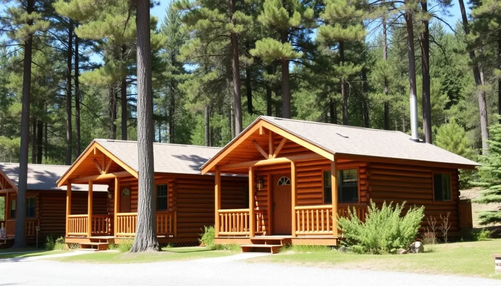 Cabins near Lake Jean Pennsylvania surrounded by forest Cabins near Lake Jean Pennsylvania surrounded by forest