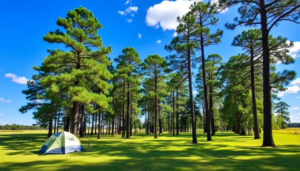 Camping area near St. Marks River Preserve State Park Florida
