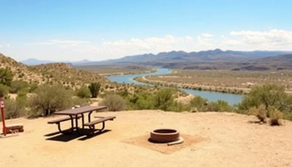 Campsite at Buckskin Mountain State Park with Colorado River view