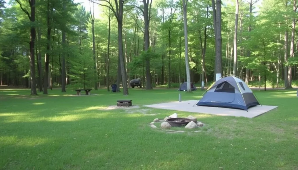 Campsite at Possum Creek Campground in Hidden Springs State Park Illinois Campsite at Possum Creek Campground in Hidden Springs State Park Illinois