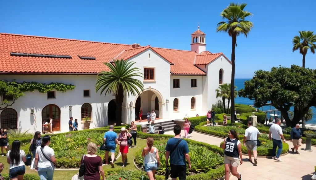 Casa Romantica Cultural Center near San Clemente State Beach with visitors exploring gardens Casa Romantica Cultural Center near San Clemente State Beach with visitors exploring gardens