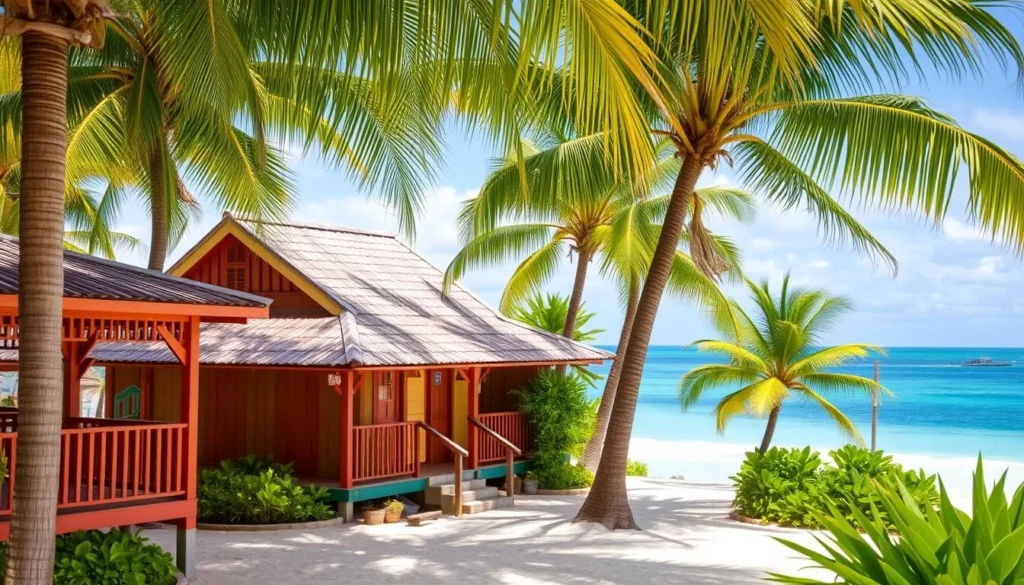 Charming beachfront accommodation on Terre-de-Bas Island with traditional Caribbean architecture