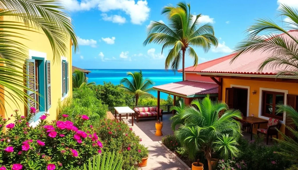 Charming boutique hotel in Terre-de-Haut with ocean view and tropical garden